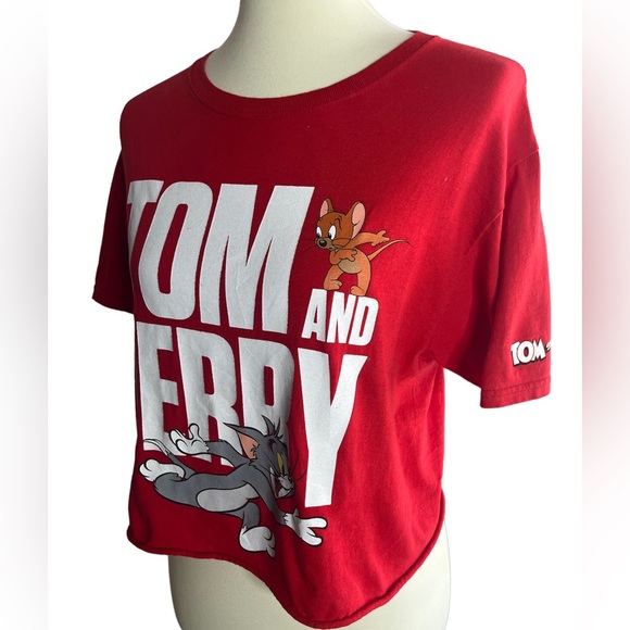 Tom and Jerry Red T-shirt crop top - Picture 2 of 5